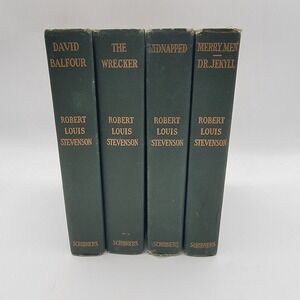Robert Louis Stevenson 4 Vol Set Hardcover 1906 Scribners Green Cloth Good